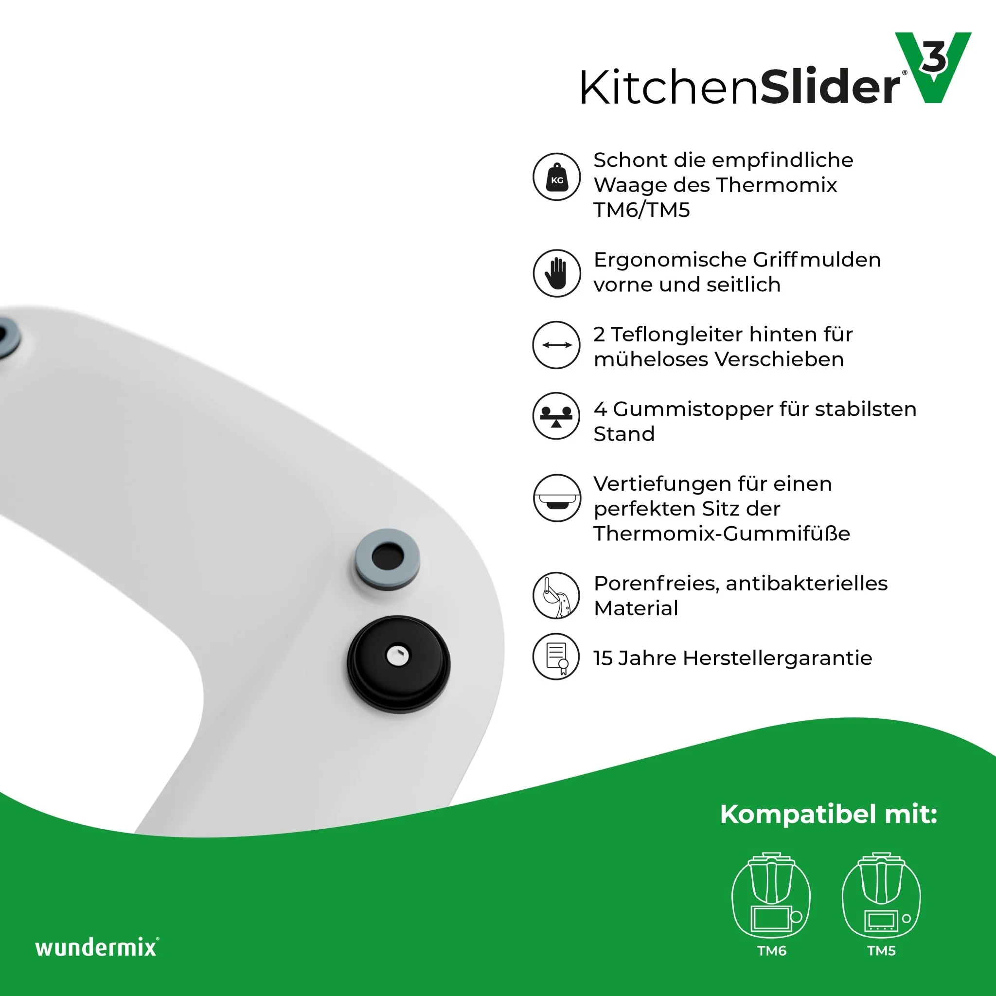 KitchenSlider® M | V3 | Premium-Gleitbrett für Thermomix TM6, TM5 - Image 3