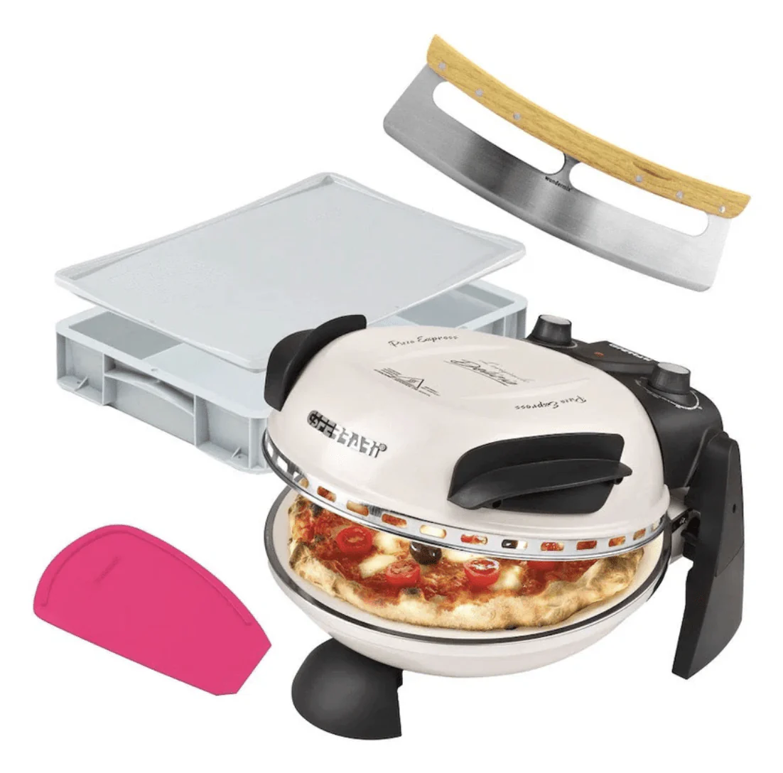 Pizza-Set mit G3Ferrari Pizzaofen, Teigballenbox, WunderCard® und Pizza-Wiegemesser - Image 2