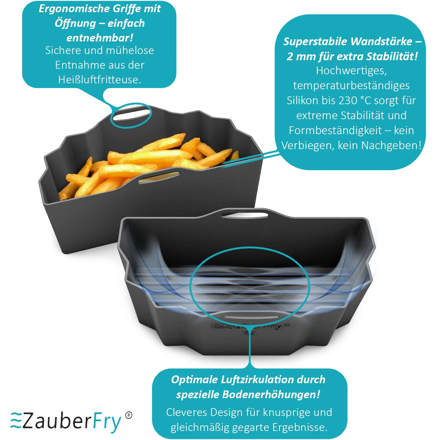 ZauberFry | DUAL Silikonform für AirFryer kompatibel mit Philips, Cosori und mehr - Image 4